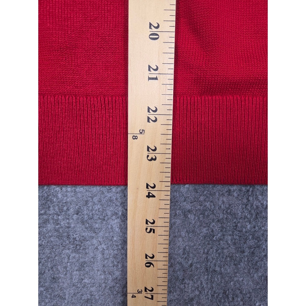 J.Crew Sweater Womens‎ Large Red Cotton Cashmere Raglan Crewneck Re-Imagined - Picture 4 of 9